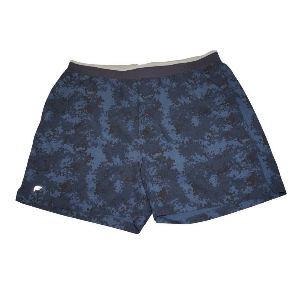 Fabletics Fundamental Short II Lined 5” Men’s XXL Blue Camo Print EUC
